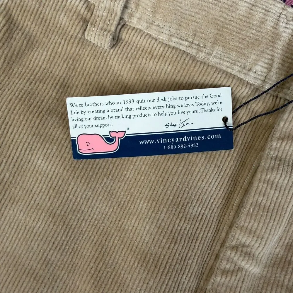 Vineyard Vines Corduroy Skirt 12 Beige Khaki Sand 5 Pocket Zip Fly Stretch